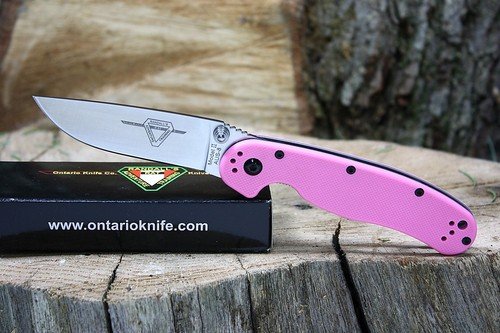 Нож Ontario Rat Folder 2, Pink, Satin Plain