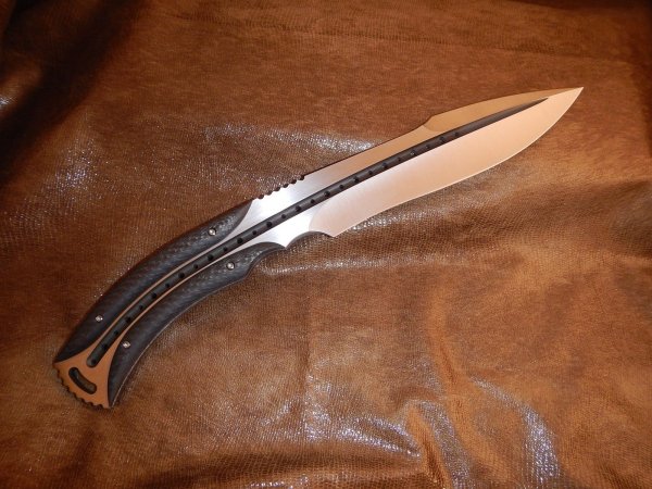Нож Todd Begg Tiburon Satin and Carbon Fiber Fixed Knife 1 из 15 Made not Strider