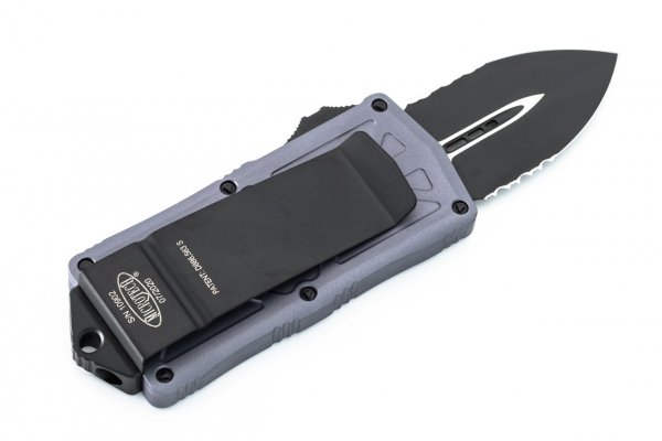 Нож Microtech Exocet Black Blade DS, серрейтор ц:gray