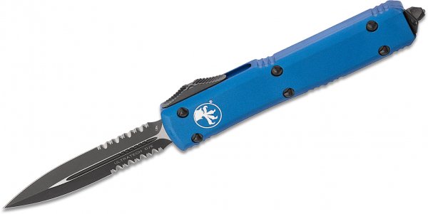 Нож Microtech Ultratech Double Edge Black Blade, полусеррейтор, ц:blue