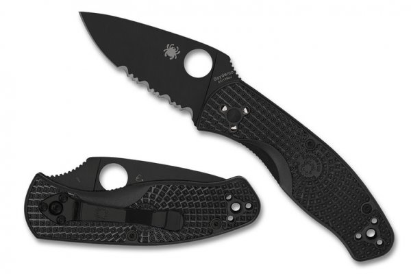 Нож Spyderco Persistence FRN Black Blade, полусеррейтор