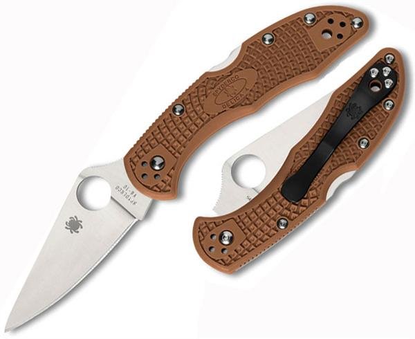 Ніж C11FPBN Spyderco Delica 4, коричнева рукоять