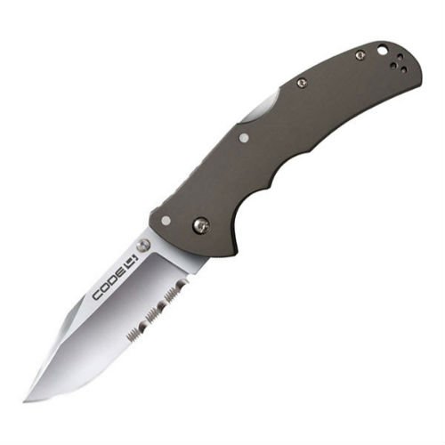 Нож Cold Steel Code-4 Clip Point Half Serr.