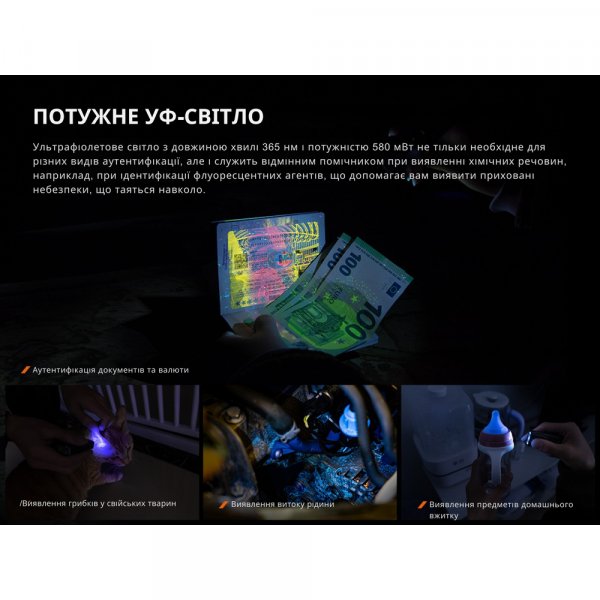 Ліхтар наключний Fenix E06R, білий | Лімітована серія