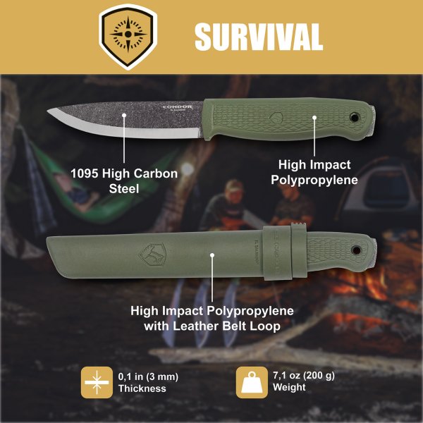 Нож Condor Tool and Knife Terrasaur Army Green
