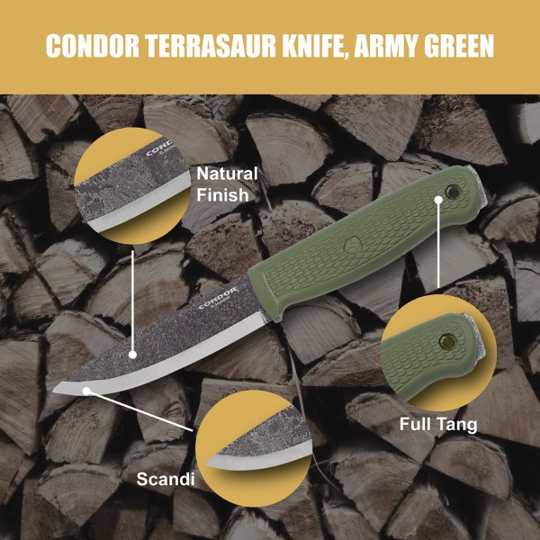 Нож Condor Tool and Knife Terrasaur Army Green