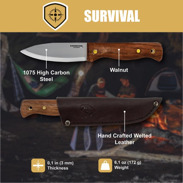 Ніж Condor Tool and Knife Bushlore Knife Walnut